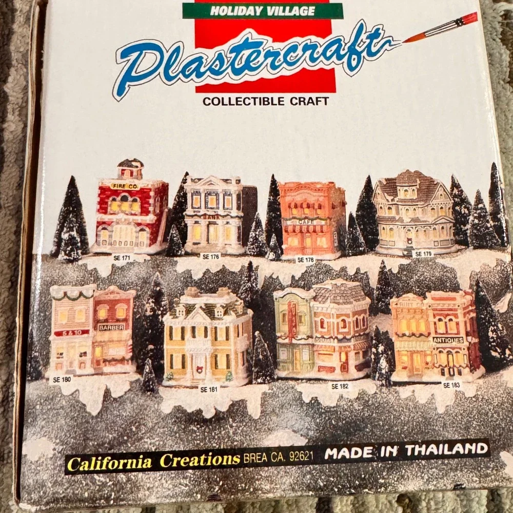 Plastercraft Holiday Village US Post Office Building Collectible Snow Dusted‎